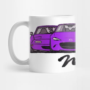 MX5 Miata Generations Purple Mug